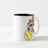 ソックス猿のテニス ツートーンマグカップ (正面右)