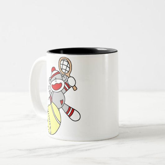 ソックス猿のテニス ツートーンマグカップ (正面左)