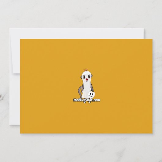 ソックス猿のハロウィンの挨拶状か招待状 招待状 (裏面)