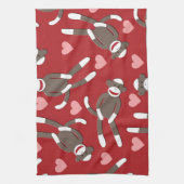 ソックス猿のハート キッチンタオル (縦)