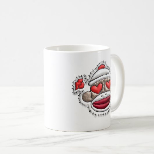 ソックス猿のバレンタインの商品 コーヒーマグカップ (正面右)