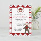 ソックス猿のバースデーパーティ招待状 招待状 (スタンド正面)