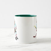 ソックス猿のホッケー選手 ツートーンマグカップ (中央)