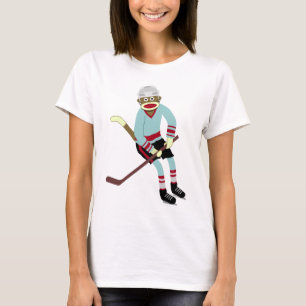 ソックス猿のホッケー選手 Tシャツ