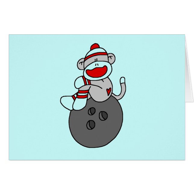 ソックス猿のボーリングのTシャツおよびギフト (正面横)