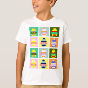 ソックス猿のポップアート Tシャツ