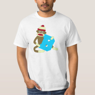 ソックス猿のモノグラムの男の子B Tシャツ