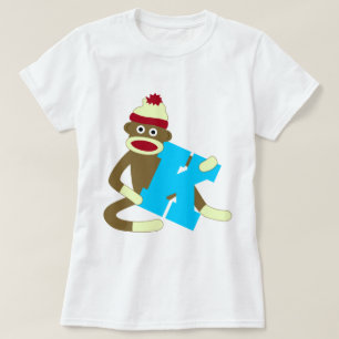 ソックス猿のモノグラムの男の子K Tシャツ