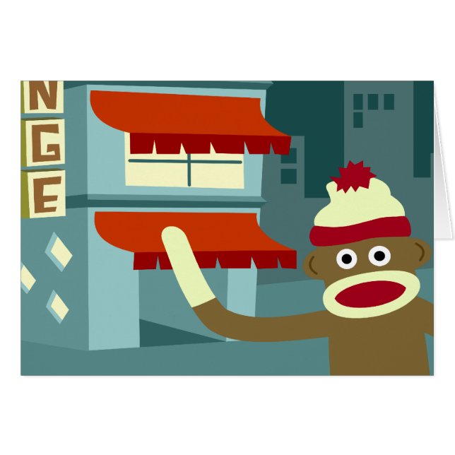 ソックス猿のラウンジ夜 (正面横)