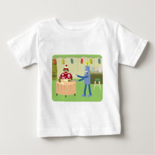 ソックス猿のロボットウェイター ベビーTシャツ