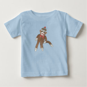ソックス猿の乳児のクリーパー ベビーTシャツ