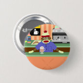 ソックス猿の喫茶店Barista 缶バッジ (正面&裏面)