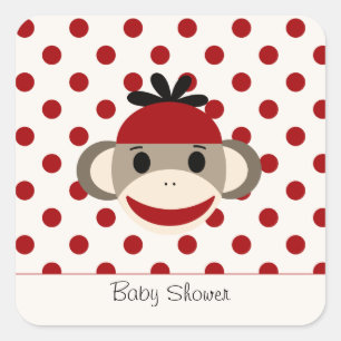 ソックス猿の専門店によるかわいいステッカー スクエアシール