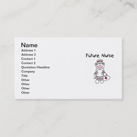 ソックス猿の未来のナースのTシャツおよびギフト 名刺 (正面)