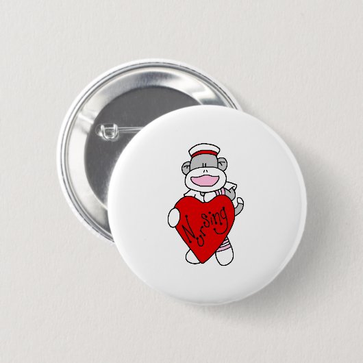 ソックス猿の看護 缶バッジ (正面&裏面)