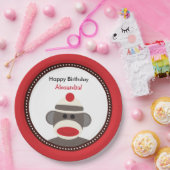 ソックス猿の誕生会のプレートかベビーシャワー ペーパープレート (パーティー)