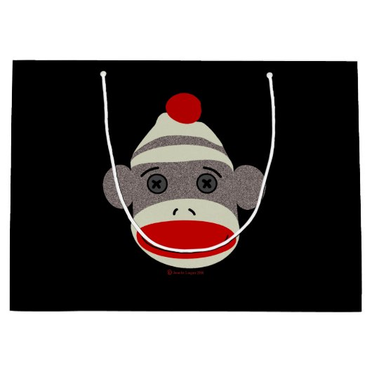 ソックス猿の顔の大きいバッグ ラージペーパーバッグ (正面)