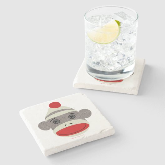 ソックス猿の顔の石のコースター ストーンコースター (横)