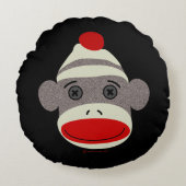 ソックス猿の顔 ラウンドクッション (正面)