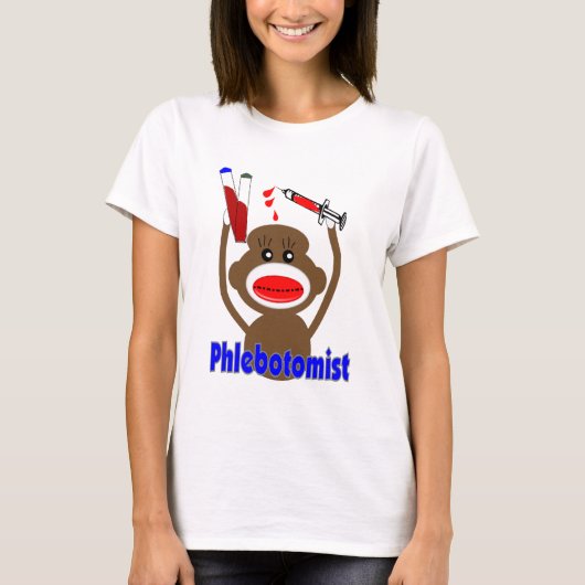 ソックス猿のPhlebotomistのギフト--愛らしい Tシャツ (正面)