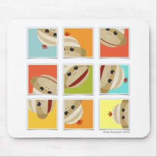 ソックス猿はブロックのマウスパッドケリーSchwarkを強打します マウスパッド