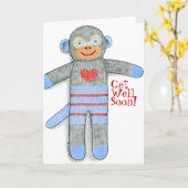 ソックス猿は健康なカードを得ます カード (黄色い花)