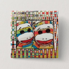 ソックス猿ボタン 缶バッジ