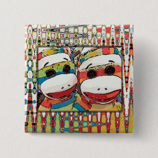 ソックス猿ボタン 缶バッジ