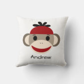 ソックス猿及び格子縞の装飾用クッション クッション (裏面)