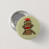 ソックス猿 缶バッジ (正面&裏面)