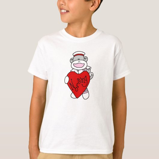 ソックス猿I愛看護のTシャツおよびギフト Tシャツ (正面)
