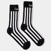 ソックス白黒ストライプデザイン ソックス (右)