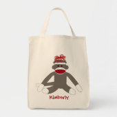 ソックス間抜けモンキーパーソナライズされたバッグ トートバッグ (正面)