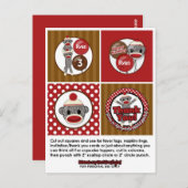 ソックス間抜けモンキー誕生日カップケーキトッパーSMR ポストカード (正面/裏面)