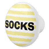 ソックス黄色のホワイトウォーター色のストライプ セラミックノブ (右)