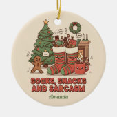 ソックス スナック サルカズム クリスマス オーナメント 冗談 (正面)