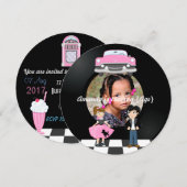 ソックホップキッズ 1950年代 ロックンロール レトロパーティー 招待状 (正面/裏面)