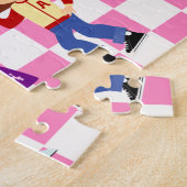 ソックホップディナーレトロおもしろいヴィンテージマンガアート ジグソーパズル (側面)