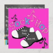 ソックホップパーティの招待状 招待状 (正面/裏面)