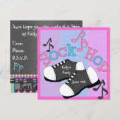 ソックホップパーティーの招待状 招待状 (正面/裏面)