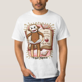 ソックモンキーが本を読むTシャツ Tシャツ