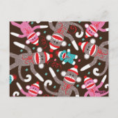 ソックモンキーの誕生日パーティーバナー 3歳 ポストカード (裏面)