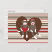 ソックモンキーインラブバレンタインデーハートギフト シーズンポストカード (正面/裏面)