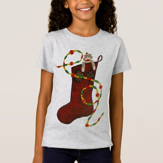 ソックモンキークリスマスストッキング Tシャツ (正面)