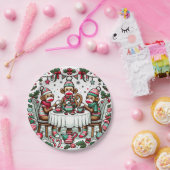 ソックモンキークリスマスティーパーティー ペーパープレート (パーティー)