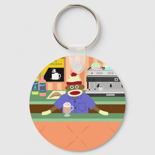 ソックモンキーコーヒーショップバリスタ キーホルダー (正面)