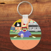ソックモンキーコーヒーショップバリスタ キーホルダー (正面)