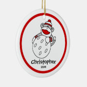ソックモンキーゴルフボーイのクリスマス装飾品 セラミックオーナメント (右)
