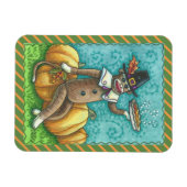 ソックモンキーピルグリム、感謝祭マグネットホリデー マグネット (横)