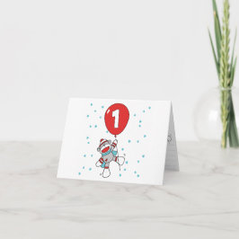 ソックモンキーファースト誕生日の埋め込み招待状 招待状